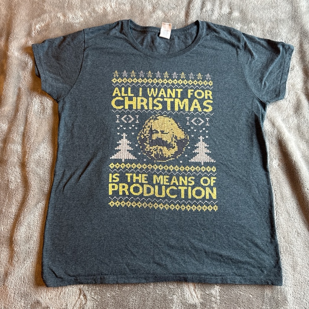 Gray Marxist Ugly Christmas Sweater T-Shirt
